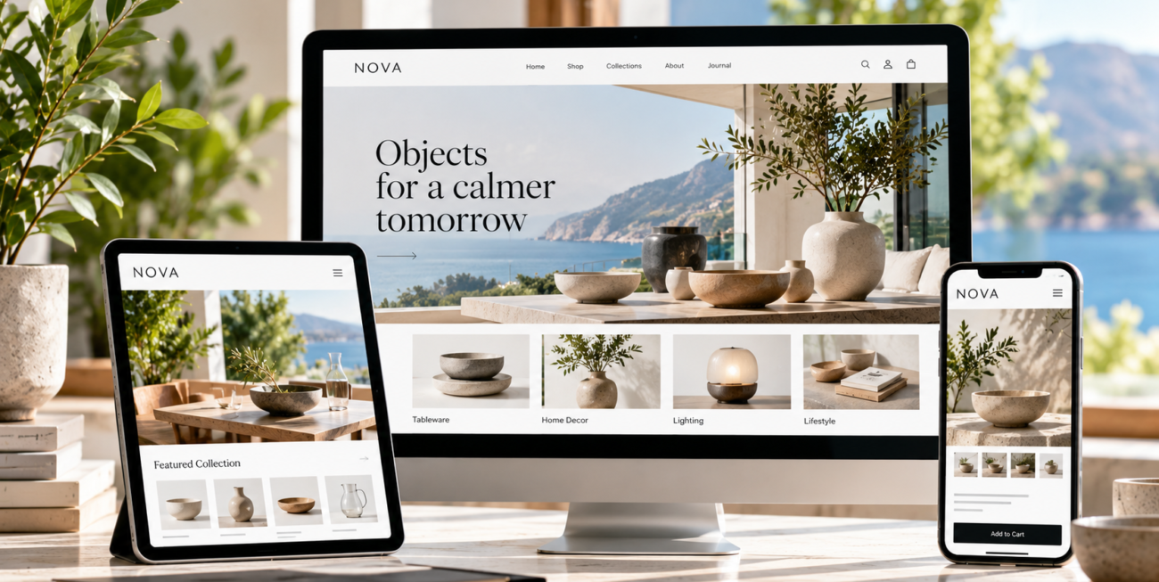 Corporate website design displayed across desktop, tablet and mobile devices, illustrating a consistent digital brand experience across customer touchpoints.
